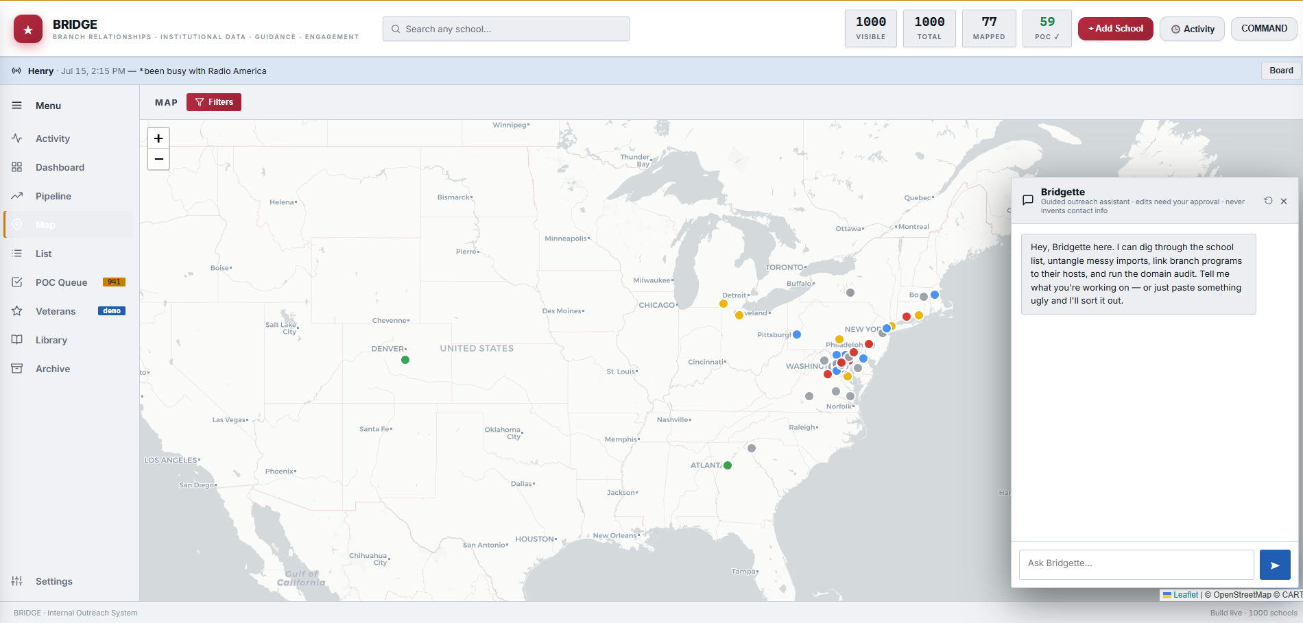 Custom CRM dashboard